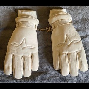 Ladies ski gloves off white
